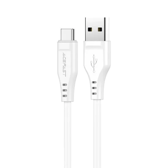 Acefast - Кабел за данни (C3-03) - USB към Type-C, 60W, 3A, Бързо зареждане, 1.2 м - Бял