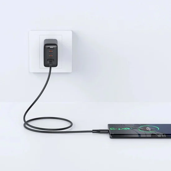 Acefast - Кабел за данни (C3-03) - USB към Type-C, 60W, 3A, Бързо зареждане, 1.2 м - Бял