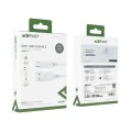 Acefast - Кабел за данни (C3-03) - USB към Type-C, 60W, 3A, Бързо зареждане, 1.2 м - Бял