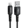 Acefast - Кабел за данни (C4-02) - Бързо зареждане, USB към Lightning, 2.4A, Алуминиева сплав, 1.8 м - Черен