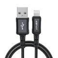 Acefast - Кабел за данни (C4-02) - Бързо зареждане, USB към Lightning, 2.4A, Алуминиева сплав, 1.8 м - Черен