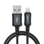 Acefast - Кабел за данни (C4-02) - Бързо зареждане, USB към Lightning, 2.4A, Алуминиева сплав, 1.8 м - Черен