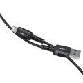 Acefast - Кабел за данни (C4-02) - Бързо зареждане, USB към Lightning, 2.4A, Алуминиева сплав, 1.8 м - Черен