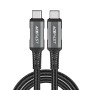 Acefast - Кабел за данни (C1-09) - SuperCharge, Аудио-Видео, USB-C към USB-C, 40Gbps, 4K, 5A, 240W, PD3.1, USB4, 1m - Сив / Черен