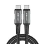 Acefast - Кабел за данни (C1-09) - SuperCharge, Аудио-Видео, USB-C към USB-C, 40Gbps, 4K, 5A, 240W, PD3.1, USB4, 1m - Сив / Черен