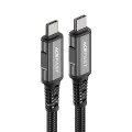 Acefast - Кабел за данни (C1-09) - SuperCharge, Аудио-Видео, USB-C към USB-C, 40Gbps, 4K, 5A, 240W, PD3.1, USB4, 1m - Сив / Черен
