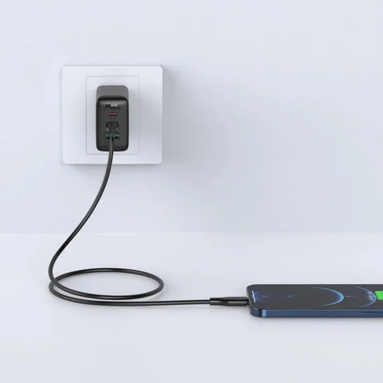 Acefast - Кабел за данни (C3-01) - Type-C към Lightning, 30W, 3A, бързо зареждане, 1.2 м - Бял