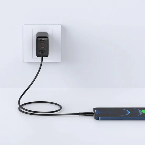 Acefast - Кабел за данни (C3-02) - USB към Lightning, 2.4A, 480Mbps, MFi сертификация, 1.2 м - Черен