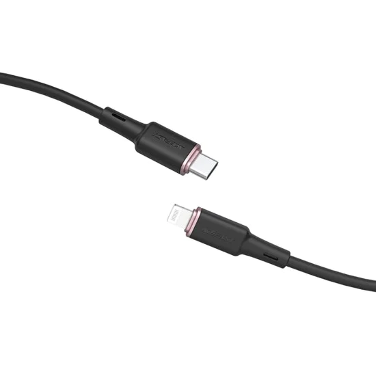 Acefast - Кабел за данни (C2-01) - Type-C към Lightning, 30W, 3A, бързо зареждане, MFi сертификация, 1.2 м - Черен