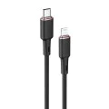 Acefast - Кабел за данни (C2-01) - Type-C към Lightning, 30W, 3A, бързо зареждане, MFi сертификация, 1.2 м - Черен