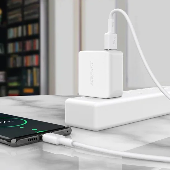Acefast - Кабел за данни (C2-04) - USB към Type-C, бързо зареждане, 3A, 1.2 м - Черен
