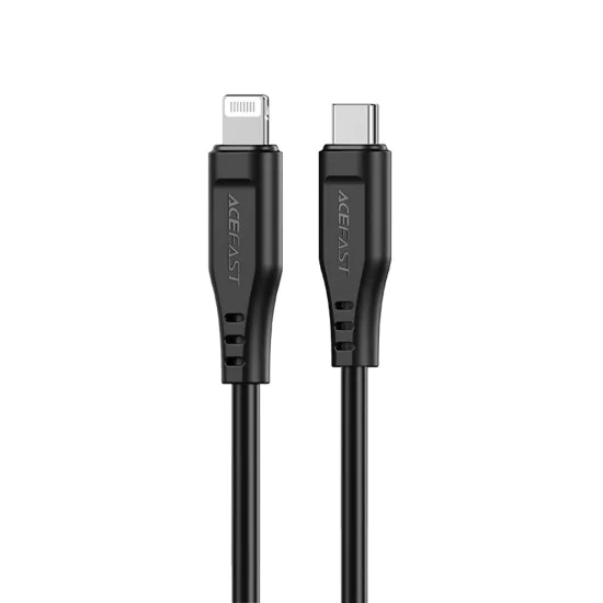 Acefast - Кабел за данни (C3-01) - Type-C към Lightning, 30W, 3A, Бързо зареждане, 1.2 м - Черен