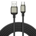 Lito - Кабел за данни (LD17) - USB към Type-C, бързо зареждане, плетен найлон - Черен