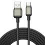 Lito - Кабел за данни (LD17) - USB към Type-C, бързо зареждане, плетен найлон - Черен