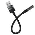 Аудио адаптер (J13) - Acefast - USB (мъжко) към Jack 3.5мм (женско), Hi-Fi звук, без забавяне, 15см - Черно