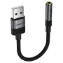 Аудио адаптер (J13) - Acefast - USB (мъжко) към Jack 3.5мм (женско), Hi-Fi звук, без забавяне, 15см - Черно