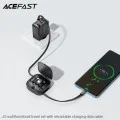 Acefast - Кабел за данни (J3) - Комплект за пътуване с прибиращ се кабел 2x USB-C, USB, Lightning, Micro-USB, TF, 60W, 3A, 0.95 м - Черен