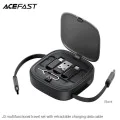 Acefast - Кабел за данни (J3) - Комплект за пътуване с прибиращ се кабел 2x USB-C, USB, Lightning, Micro-USB, TF, 60W, 3A, 0.95 м - Черен