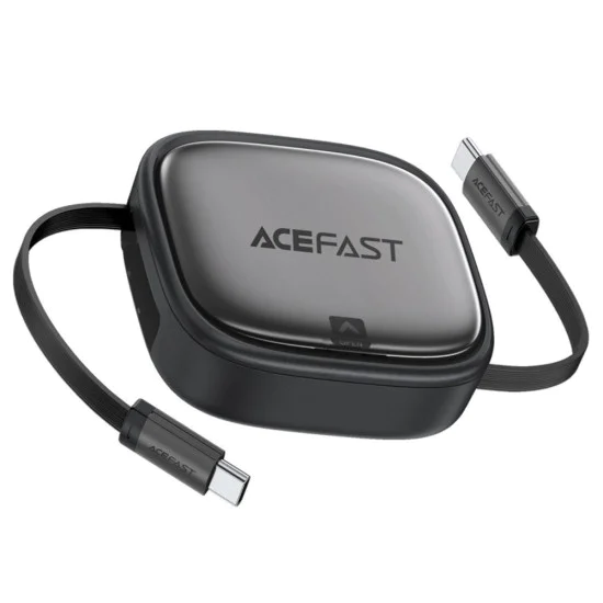 Acefast - Кабел за данни (J3) - Комплект за пътуване с прибиращ се кабел 2x USB-C, USB, Lightning, Micro-USB, TF, 60W, 3A, 0.95 м - Черен