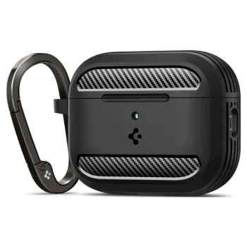 Калъф за Apple AirPods Pro 3 – Spigen Rugged Armor – Матово черен