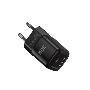 Зарядно - Lito - (LC11) - Тип-C изход, PD30W, GaN, защита в реално време, ЕС щепсел - Черен