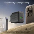 Зарядно - Lito - (LC15) - Type-C, USB изход, PD20W, GaN, PC Fireproof, EU Plug - Черен