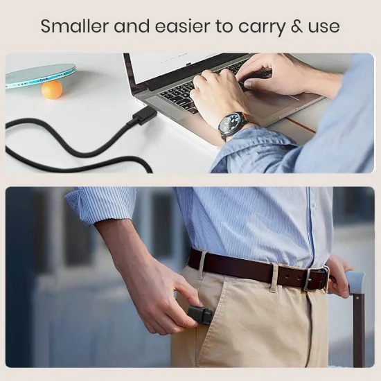 Зарядно - Lito - (LC15L) - с включен Lightning кабел, Type-C, USB изход, PD20W, GaN, PC Fireproof, EU Plug - Черен