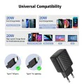 Зарядно - Lito - (LC13L) - с включен Lightning кабел, Type-C, PD20W, GaN, PC Fireproof, EU Plug - Черен