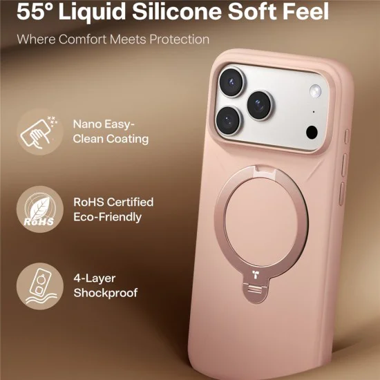 Калъф за iPhone 17 Pro Max - Torras - QPRO Silicone Series - Розов