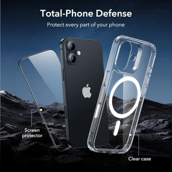 Калъф за iPhone 17 - ESR - Classic Hybrid HaloLock [Включен протектор за екран] - Прозрачен