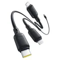 Baseus - Кабел за данни (P10377705123-00) - Бързо зареждане, USB към USB-C, Lightning, Micro-USB, 100W, 480Mbps, 1.5 м - Черен