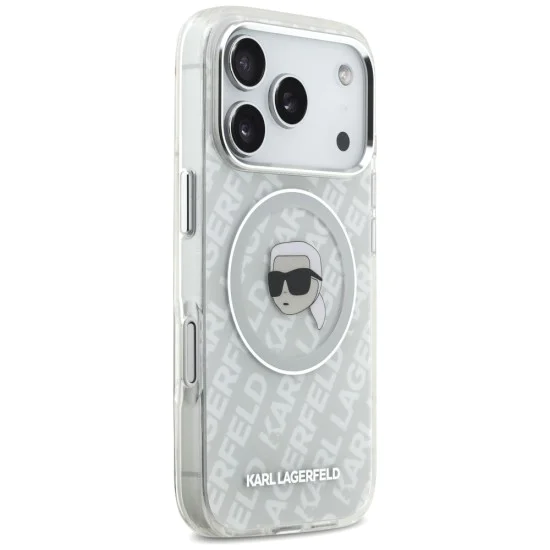 Калъф за iPhone 17 Pro - Karl Lagerfeld - IML Karl Head Logo MagSafe (KLHMP17LHMKBKHOG) - Сив