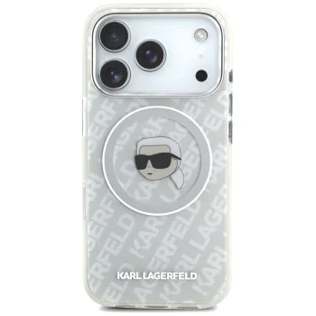 Калъф за iPhone 17 Pro - Karl Lagerfeld - IML Karl Head Logo MagSafe (KLHMP17LHMKBKHOG) - Сив