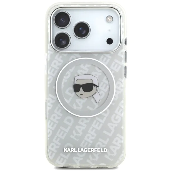 Калъф за iPhone 17 Pro - Karl Lagerfeld - IML Karl Head Logo MagSafe (KLHMP17LHMKBKHOG) - Сив