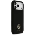 Калъф за iPhone 17 Pro Max - Guess - Силиконов лого Strass 4G MagSafe (GUHMP17XM4DGPK) - Черен