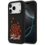 Калъф за iPhone 17 Pro - Karl Lagerfeld - Силиконов калъф с лого и символ на сърце MagSafe (KLHMP17LSMHBKSOK) - Черен