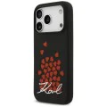 Калъф за iPhone 17 Pro - Karl Lagerfeld - Силиконов калъф с лого и символ на сърце MagSafe (KLHMP17LSMHBKSOK) - Черен