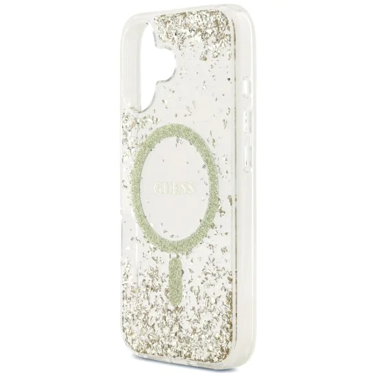 Калъф за iPhone 17 - Guess - С брокатено дъно от смола MagSafe (GUHMP17SRGRGED) - Златист