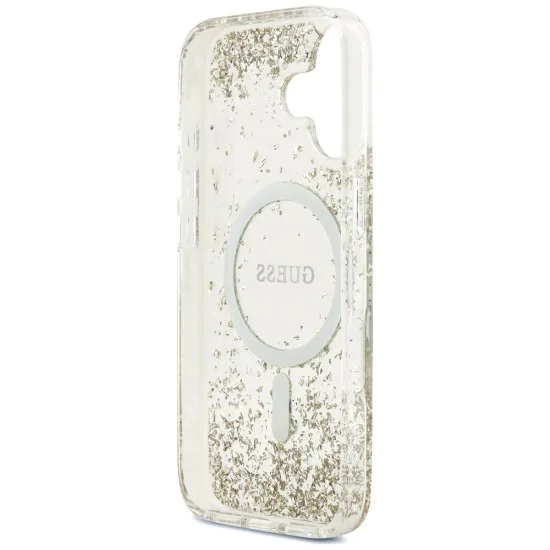 Калъф за iPhone 17 - Guess - С брокатено дъно от смола MagSafe (GUHMP17SRGRGED) - Златист