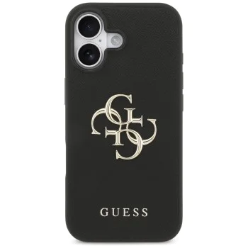 Калъф за iPhone 17 - Guess - Hardcase 4G Grained Big and Classic Logo (GUHCP17SPGT4MBK) - Черен