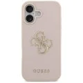 Калъф за iPhone 17 - Guess - Hardcase 4G Grained Big and Classic Logo (GUHCP17SPGT4MBP) - Розов