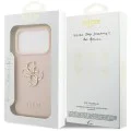 Калъф за iPhone 17 Pro - Guess - Hardcase 4G Grained Big and Classic Logo (GUHCP17LPGT4MBP) - Розов