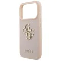 Калъф за iPhone 17 Pro - Guess - Hardcase 4G Grained Big and Classic Logo (GUHCP17LPGT4MBP) - Розов