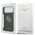 Калъф за iPhone 17 Pro Max - Guess - Hardcase 4G Grained Big and Classic Logo (GUHCP17XPGT4MBK) - Черен