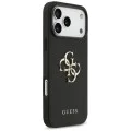 Калъф за iPhone 17 Pro Max - Guess - Hardcase 4G Grained Big and Classic Logo (GUHCP17XPGT4MBK) - Черен