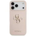 Калъф за iPhone 17 Pro Max - Guess - Hardcase 4G Grained Big and Classic Logo (GUHCP17XPGT4MBP) - Розов