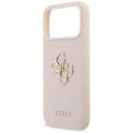 Калъф за iPhone 17 Pro Max - Guess - Hardcase 4G Grained Big and Classic Logo (GUHCP17XPGT4MBP) - Розов