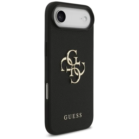 Калъф за iPhone 17 Air - Guess - Hardcase 4G Grained Big and Classic Logo (GUHCP17MPGT4MBK) - Черен