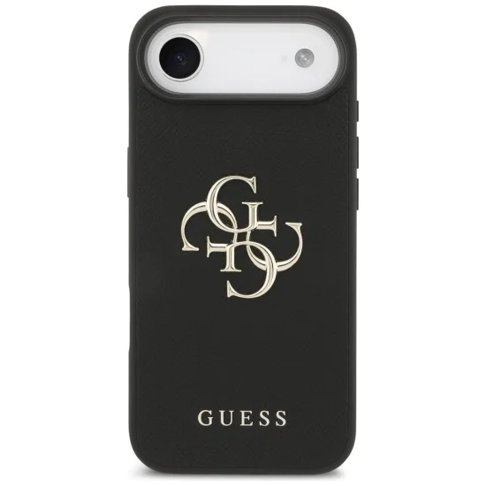 Калъф за iPhone 17 Air - Guess - Hardcase 4G Grained Big and Classic Logo (GUHCP17MPGT4MBK) - Черен