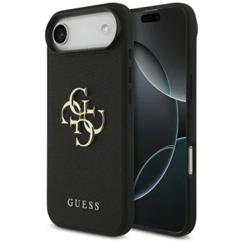 Калъф за iPhone 17 Air - Guess - Hardcase 4G Grained Big and Classic Logo (GUHCP17MPGT4MBK) - Черен